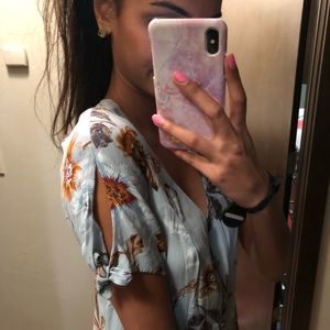 Blue floral summer dress